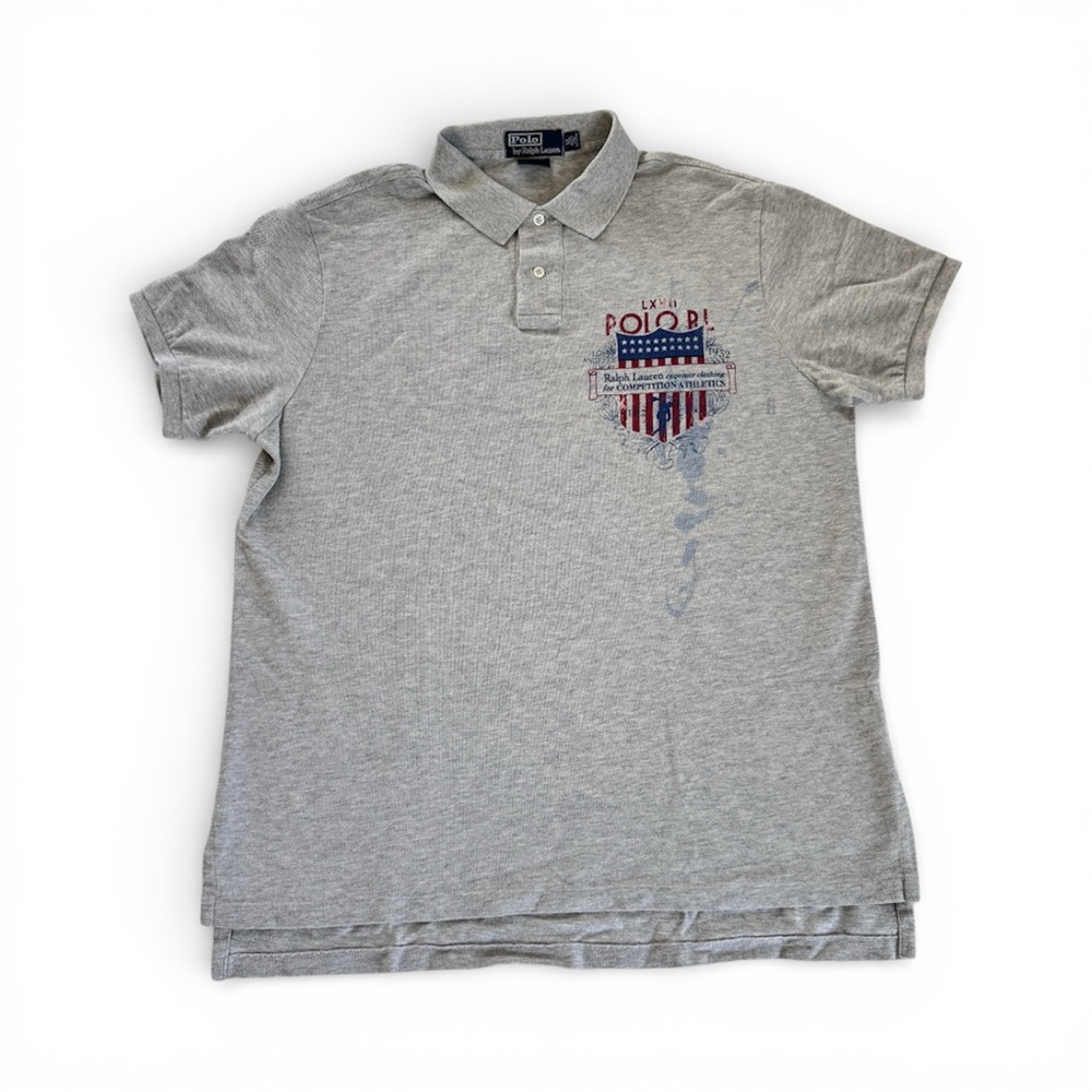 VTG Polo Ralph Lauren Men’s USA Olympics Crested Gray Polo Shirt XL